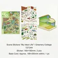 DIY 3D miniature scene stickers Greenery Cottage theme 2 sheets plus 1 base card - Greenery Cottage (T2734H) / 2 PET Stickers + 1 Scene Card