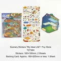 Creative DIY toy store scenery sticker set featuring 2 sticker sheets and 1 background card - Toy Store (T2736H) / 2 PET Stickers + 1 Scene Card