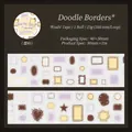 Pegatinas de cinta washi con marcos troquelados retro para scrapbooking y DIY - Borde de Doodle