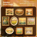 10pcs retro oil painting style stickers in Golden Dusk Field series for DIY scrapbooking - 10 Pieces / Wild Twilight Gilded