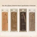 Set of 4 wooden bookmarks with literary quotes and tassels, 46x135mm creative stationery - Poem Style / Set of 4