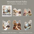 Lot de stickers PET paysages naturels avec 5 designs pour scrapbooking créatif - Vallée de Ruisseau / 10 Pièces/Paquet