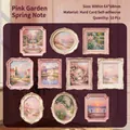 Vintage oil painting stickers with ornate frames for decorative DIY scrapbooking - 10 Pieces / Pink Garden Spring Note