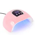 Pink 54W UV LED nail lamp dryer with 18 LEDs and USB cable for gel polish - X4plus Style (54W/18 LEDs)