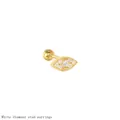 Detail view of gold-plated evil eye stud earring with sparkling white rhinestones - White Rhinestone Stud (EH1023) / White Rhinestone (Gold Tone)