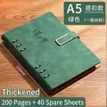 Elegant green A5 faux leather loose-leaf binder notebook with metal clasp and refillable pages - A5 / Metal Buckle Style (Forward Together) / Dark Green