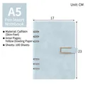 A5 light blue PU leather loose-leaf notebook with metal pen loop and 100 sheets - A5 / Light Blue