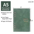 A5 loose-leaf notebook with green skin-feel PU cover and 100 sheets of Dowling paper - A5 / Dark Green