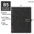 Classic B5 black PU leather binder notebook featuring 100 sheets and magnetic closure - B5 / Black