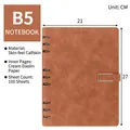 Professional brown B5 loose-leaf business notebook with premium PU leather cover and pen loop - B5 / Brown