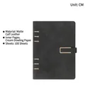 Black A5 loose-leaf notebook with soft PU leather cover and 100 sheets - A5 / Black