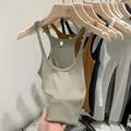 Slim fit ribbed knitted tank top in light sage green for women summer inner wear - S / Top (Q938) / Grey Khaki