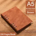 Cuaderno profesional A5 de cuero marrón con 200 páginas, dimensiones de 229x169mm - A5 / Sin Texto - Sin Hebilla / 200 páginas / Marrón
