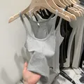 Slim fit grey ribbed knit tank top for women, perfect for summer layering or casual wear - Light Gray
