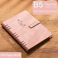 Cuaderno de hojas sueltas B5 rosa en ecopiel con hebilla, 200 páginas, 270x215mm - B5 / Metal Buckle Style (Encounter Beauty) / Rosa