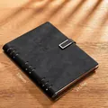 Cuaderno profesional de cuero B5 con hebilla magnética y 200 páginas, en color negro mate - B5 / Metal Buckle Style (Never Forget Intention) / Negro