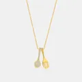 Elegant S925 gold necklace featuring crystal spoon and fork charm pendants for women - 18K Gold