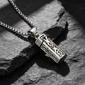 Vintage hollow aromatherapy essential oil pendant necklace with silver box chain on stone - Pendant with 2.5mm*60cm Box Chain
