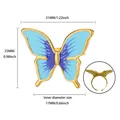 Dimensions of blue butterfly ring: 31mm width, 25mm height, and 17mm inner diameter. - Butterfly Style (JZ8046G)