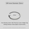 Durable silver metal loose-leaf binder ring with 25mm inner diameter for albums - 30# Inner Diameter 25mm thickness 2.2 / Silver