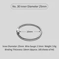 Professional 25mm silver metal binder ring for loose-leaf notebooks and DIY albums - 30# Inner Diameter 25mm thickness 2.5 / Silver