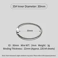 Silver 30mm metal split binder ring for loose-leaf books and documents - 35# Inner Diameter 30mm / Silver