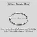 Silver metal loose-leaf binder ring with 40mm inner diameter for book organization - 45# Inner Diameter 40mm / Silver