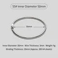 Silver metal binder ring 50mm inner diameter for loose-leaf books and photo albums - 55# Inner Diameter 50mm / Silver