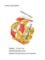 Goldfarbenes Edelstahl-Armband mit Ginkgoblättern und roter Emaille-Verzierung - Ginkgoblatt-Stil (FYD6262SZ) / Rot