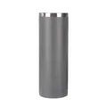 Premium 20oz mattgrauer Edelstahlbecher mit elegantem, schmalem Silberrand Detail - 600ml / Grau