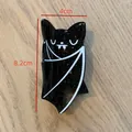 Cute glittery black bat-shaped hair claw clip for Halloween styling, 8.2cm x 4cm size - White Glitter Bat