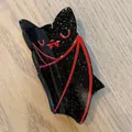 Black glittery bat-shaped hair claw clip with red accents for creative Halloween styling - Glitter Bat Red