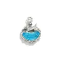 Pendentif queue de sirène argentée avec cristal bleu pour bijoux océan DIY - Queue de Sirène en Cristal Artificiel Bleu Clair Argenté(鱼尾)