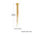 Goldene Edelstahl-Ohrklemme mit langer Quaste und Gewichtsangaben - Linkes Ohr (ED-915G02-1) / Gold