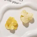 Yellow flow sand acrylic double-layer three-petal flower DIY jewelry accessories - Yellow