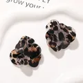 Elegant leopard print acrylic double-layer three-petal flower DIY jewelry accessories - Leopard Print