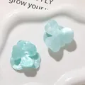Light blue flow-sand acrylic double-layered flower charms for DIY jewelry making - Lake Blue