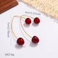 Vintage red cherry drop earrings made of durable stainless steel for a stylish look - Creative Cherry Dangle Style (E2012)