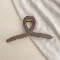 Grande pince à cheveux minimaliste taupe de 13 cm avec un design croisé élégant - 13cm Type cintre / Gris Pierre