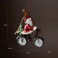 Retro hars Kerstman op een fiets hangend kerstboomornament, afmetingen 9x4,5x10cm - Kerstman op de Fiets