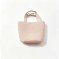 Joli petit sac à main en paille tressée rose pour filles, idéal pour les vacances d'été - Sac à main rose (20*15cm)