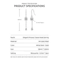 Moissanite tassel earrings in 14K gold plating with teardrop accents - Square Tassel / Silver
