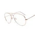 Monture de lunettes aviateur rose doré avec verres anti-lumière bleue pour femme (85 chars) - Or rose