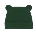 Soft dark green baby beanie hat with cute animal ears design for newborn comfort - One Size / Army Green