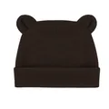 Comfortable brown knitted baby beanie featuring cute bear ears for infants and newborns - One Size / Coffee