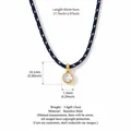 Collier ajustable en cordon tressé bleu avec pendentif zircon, longueur 45+5cm - Style Ruban Bleu Marine Taille Ronde (JFNK262803K) / Bleu Marine