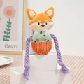 Durable fox plush squeaky dog toy with cotton ropes for interactive play and chewing - Squeaky Knot Fox Style / Orange