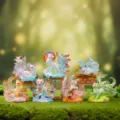 Set di figurine blind box in resina volpe a nove code mitica per decorazione scrivania - Uno a Caso / -510 Regno mistico della montagna e del mare, set da 6
