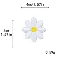 Small white daisy flower embroidery cloth patch sticker for DIY clothing, 4cm size - Light Green Daisy (10861)