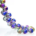 High-quality K9 teardrop faceted crystal glass beads with iridescent sparkling finish for jewelry - 8mm (Approx 87 beads/string) / Amethyst